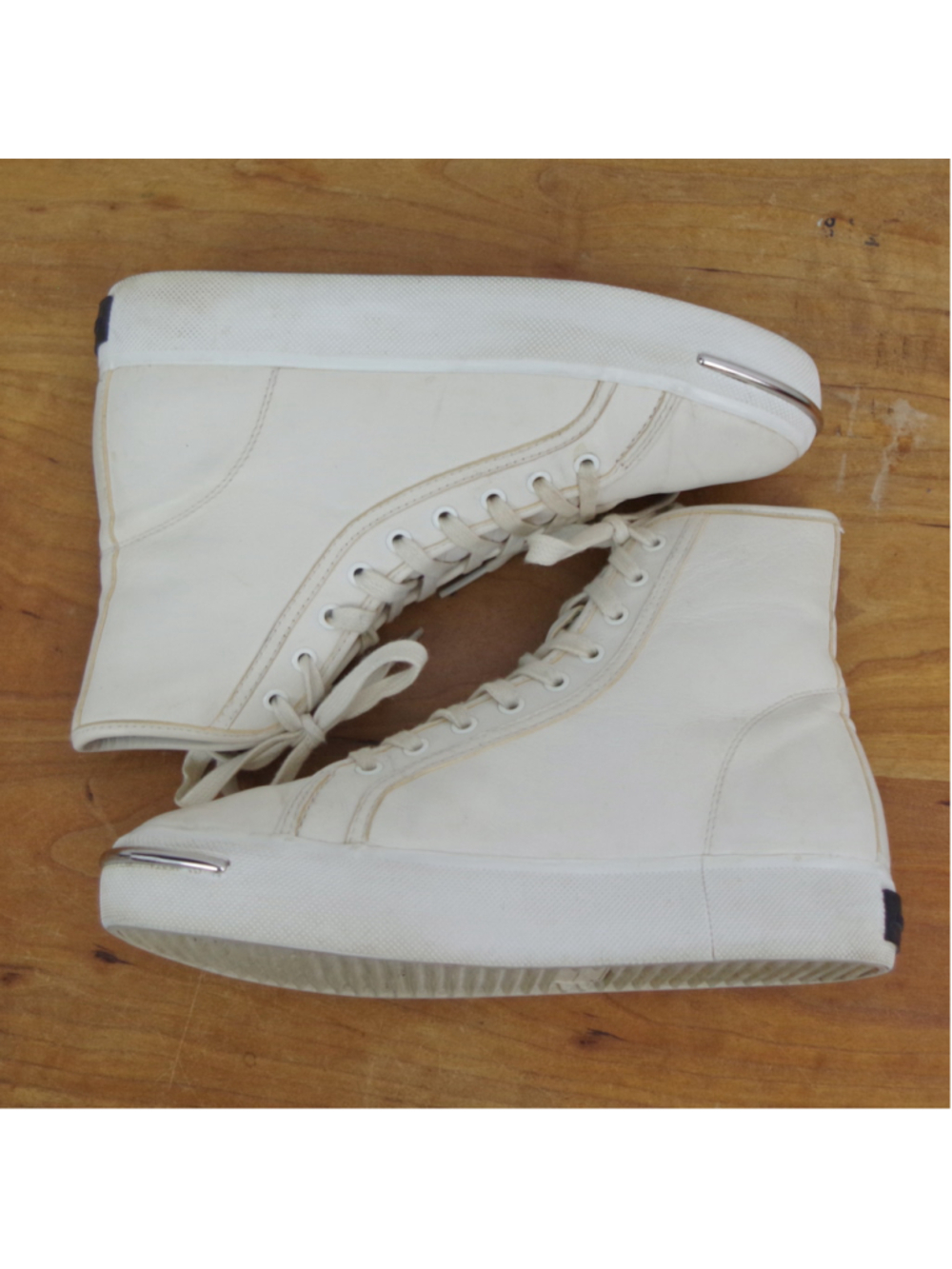 Alexander Wang Ladies' White Leather HI Top Sneakers 38.5 - Picture 4 of 10